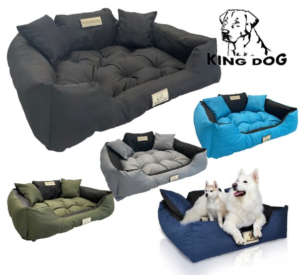 Hundeseng kennel KINGDOG 75x65 cm personaliseret vandtæt sort