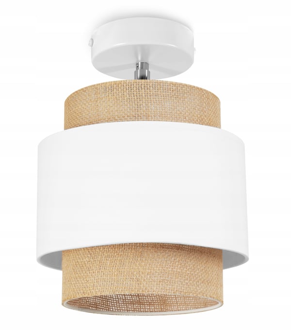 LOFTSLAMPE, VÆGLAMPE, LAMPESKÆRM, BOHO, JUTE, 20 CM