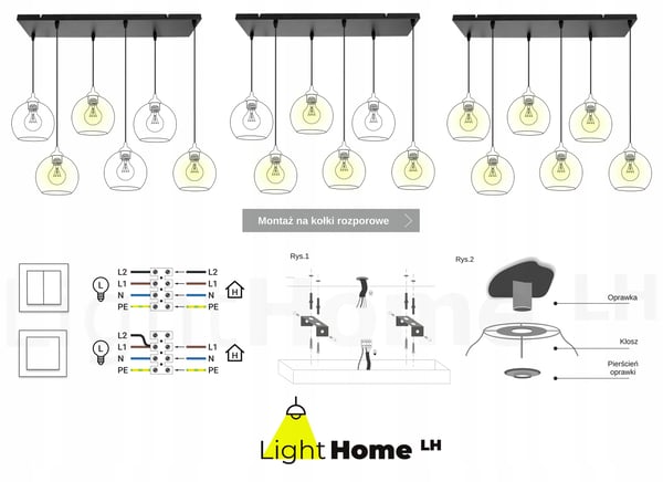 Hængende loftslampe med gylden lampeskærm 15 cm