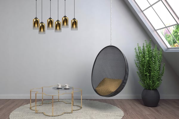 MODERNE ELEGANT HÆNGELAMPE MED GLASSKÆRM