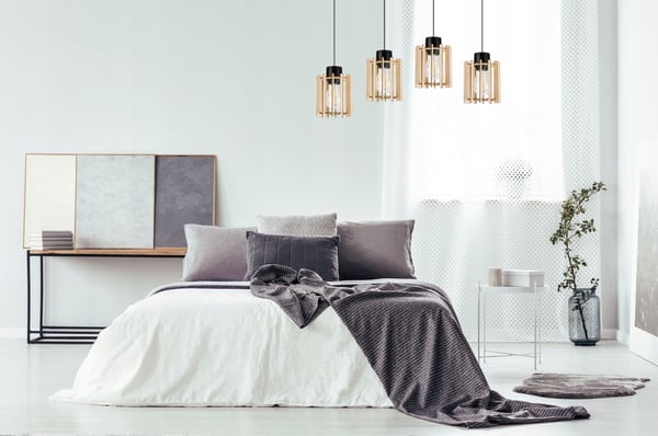 Hængende lampe, loftslysekrone, træ, LED lampeskærm