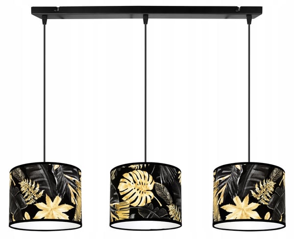 Lofthængende lampe, lampeskærm, gyldne blomster, LED