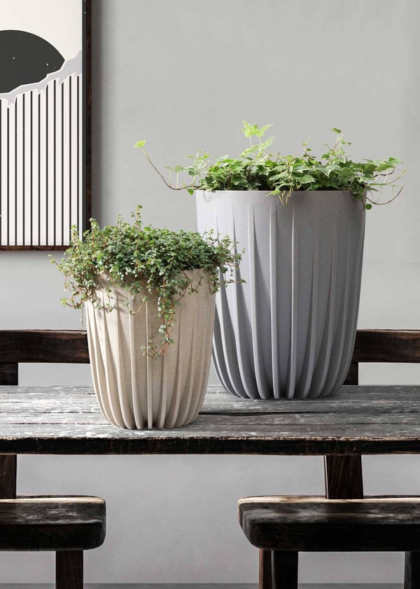 Avskalad ECO Recycling blomkruka vit