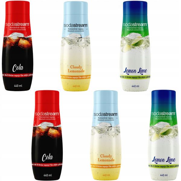 6 SodaStream-tiivisteen setti 2x (Cola + Sitruuna-Lime + Limonadi)
