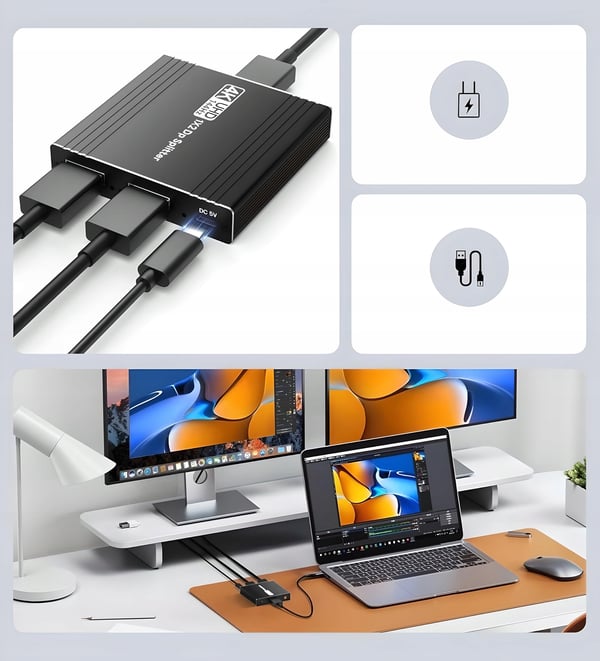 SPLITTER DISPLAYPORT 1X2 SPLITTER SPLITTER 4K 240HZ 144HZ