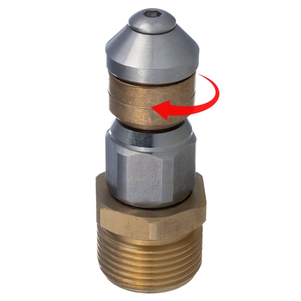 M22 350 bar roterende rørrensedyse rustfrit stål, messing
