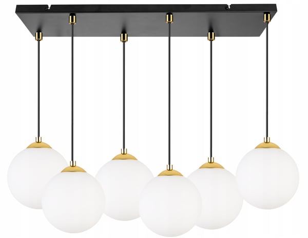 Hængende loftlampe, plafon, kugle, gylden krom, LED