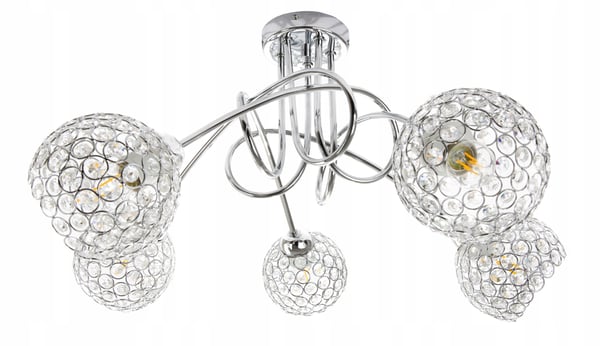 LOFTSLAMPE HÆNGELYSEKRONE KRYSTAL KROM LED