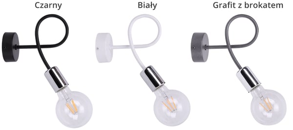 Moderne EDISON væglampe, forkromet LED-armatur
