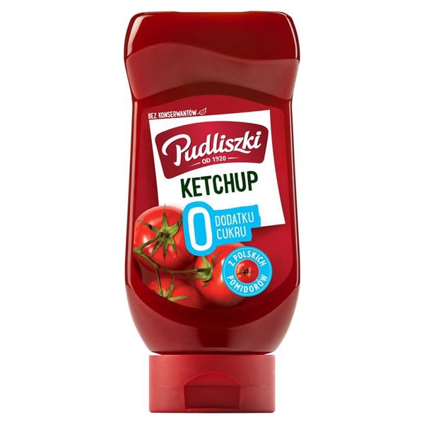 Pudliszki Miedosti maustettu ketsuppi ilman lisättyä sokeria 440 g