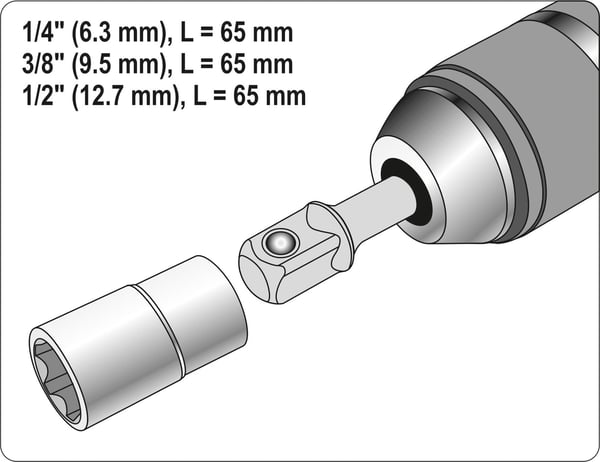 SDS PLUS-ADAPTER FÖR 1/4'', 3/8'', 1/2'' HYLSA - YT-04686