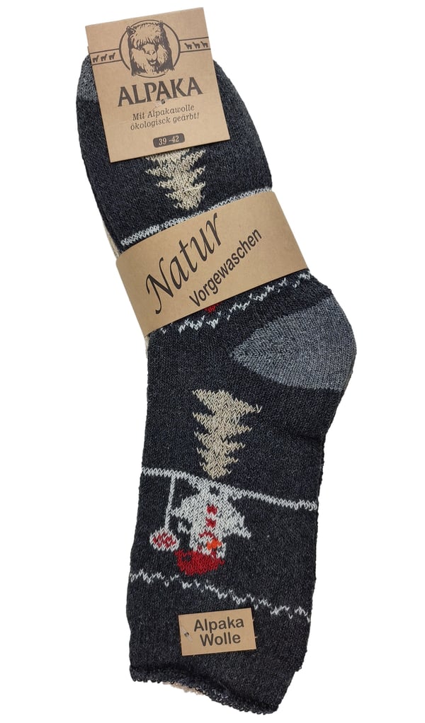 3X Alpaca tykke julesokker uldstrømper 39-42