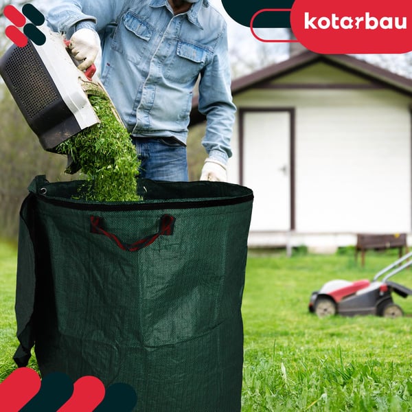 KOTARBAU® rund sammenklappelig havekurv til blade og græs med lynlås 272 l