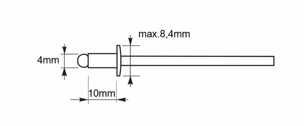 Åbne aluminiumnitter 4x10mm RAL 9006