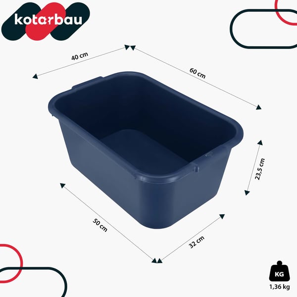 KOTARBAU® Rektangulär trädgårdscontainer Murbrukscontainer 45 l Marinblå 3-pack