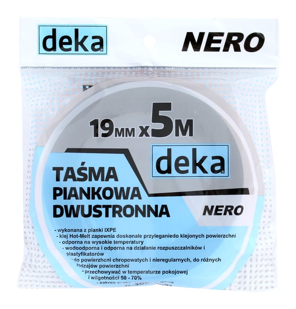 DOBBELTSIGT SKUMTAPE NERO SORT 19MM*5M - D-300-0051 DOBBELTSIGT SKUMTAPE NERO SORT 19MM*5M - D-300-0051