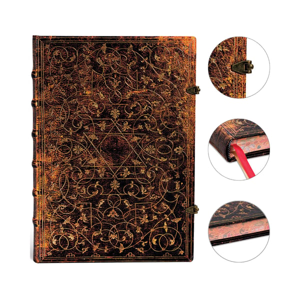 Paperblanks Grolier skitseblok - 240 sider, stor 210x300 mm, glat, h?rdt omslag
