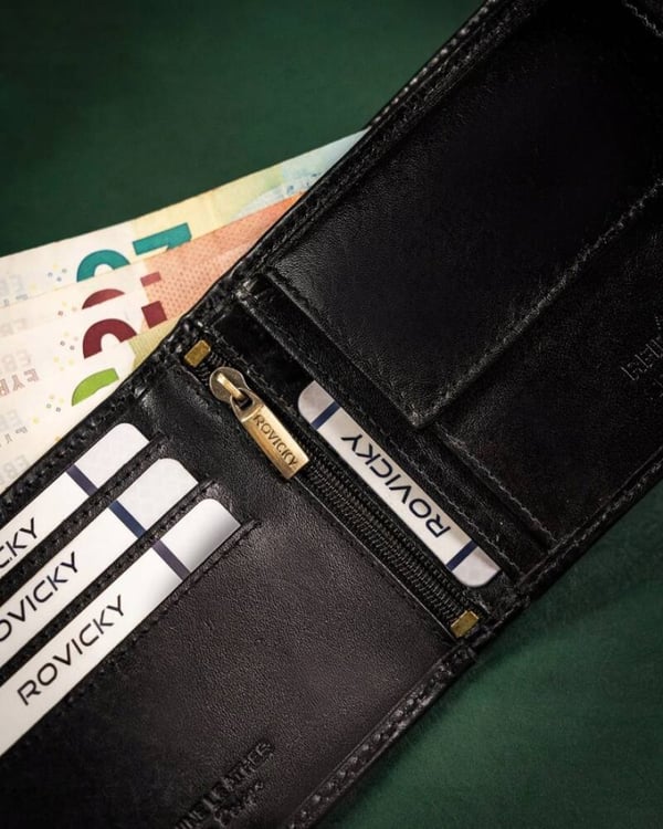 Herrplånbok i läder med RFID-system - Rovicky