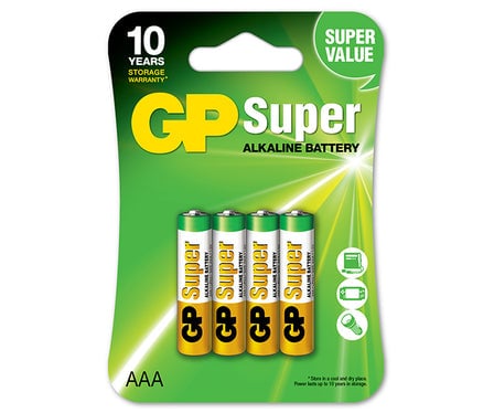 SUPER ALKALIN BATTERI AAA 1,5V 4 STK. - GP24A-UW4