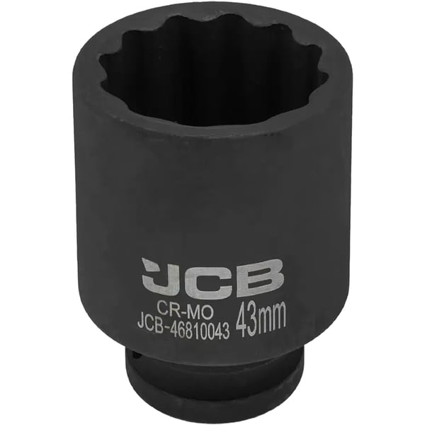 JCB DYB SLAGTOPPENØGLE 3/4" Cr-Mo 12-kantet 43 mm TOPNØGLE