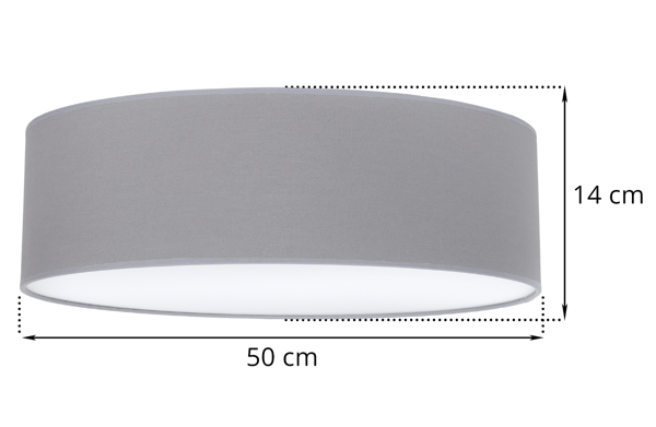 GAJA PLEXI TAKLAMPA GRÅ 50CM E27