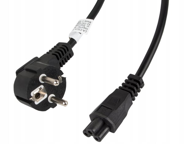 Lanberg CEE 7/7 -> IEC 320 C5 notebook strømkabel (glimmer) 3m VDE sort