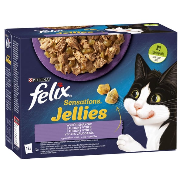 Felix Sensations Jellies kattmat, urval av smaker i gelé, 1,02 kg