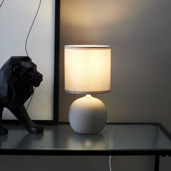 Orba bordslampa, grå, 25 cm, sfärisk