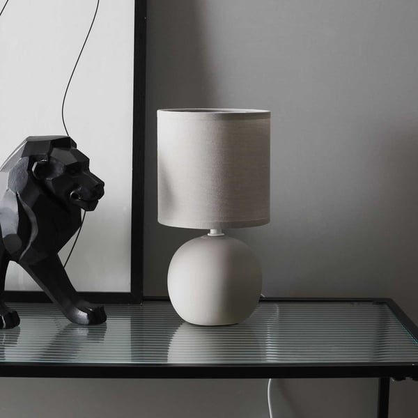 Orba bordslampa, grå, 25 cm, sfärisk