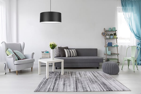 Elegant hængelampe hvid i midten 50 cm skærm