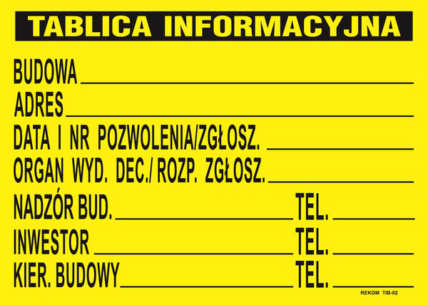 BYGGINFORMATIONSTAVLA 690*460MM - FLIK TB1 BYGGINFORMATIONSTAVLA 690*460MM - FLIK TB1