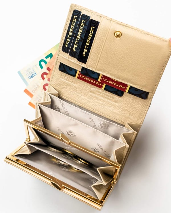 Damplånbok i läder+PU PTN PS445-CRV-2418 Khaki