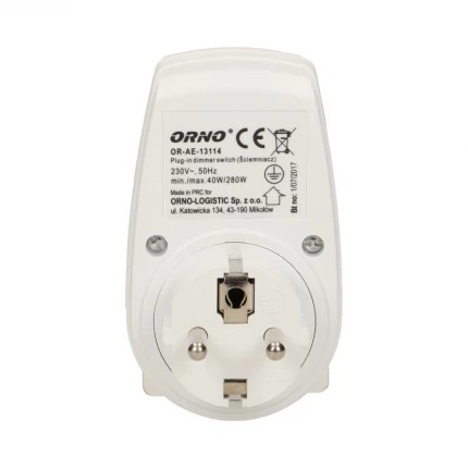DIMMER MED 2P+Z STIKKONTAKT MAX 280W - ON-AE-13114