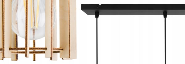 Hængende lampe, loftslysekrone, træ, LED lampeskærm