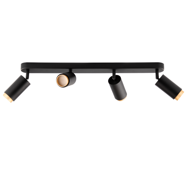 Loftlampe LED Spotlight 4x GU10 Rør Spot ELIGIS Sort LUMILED