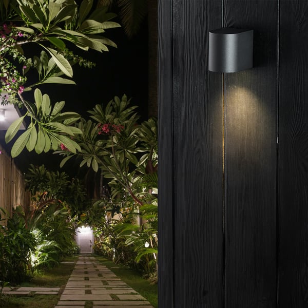Vägglampa för trädgård fasadbelysning extern lampa GU10 ALLIUM svart LUMILED