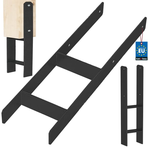 H-pelarbund til indstøbning, sort, galvaniseret, 160 mm