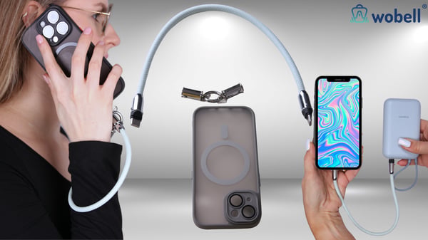 USB C telefonopladningskabel til iPhone og Samsung - kort hurtig QC