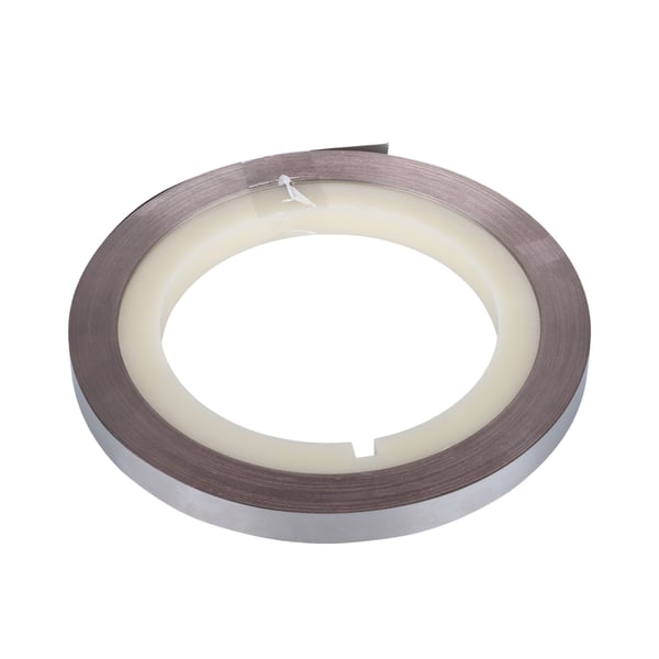 Forniklet kobberplade 0,15x10mm til svejsebatterier 1m.
