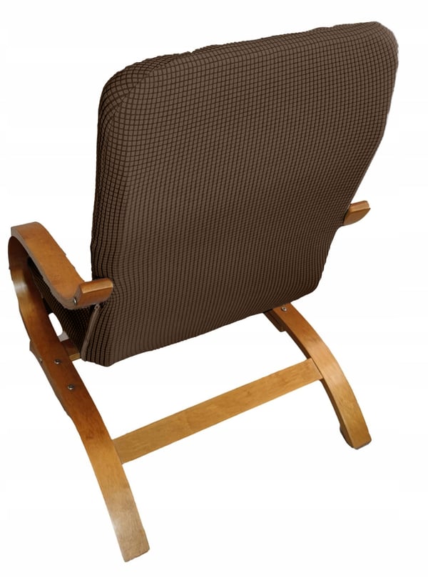 Finka-nojatuolin päällinen, suomalainen ruskea jacquard