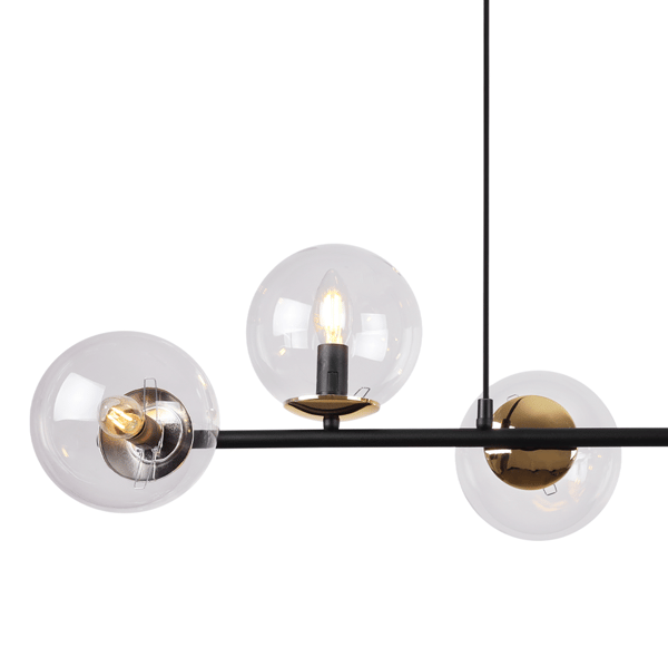 SIENA HÆNGELAMPE SORT OG GULD 6 FLAD KLAR LAMPE E14