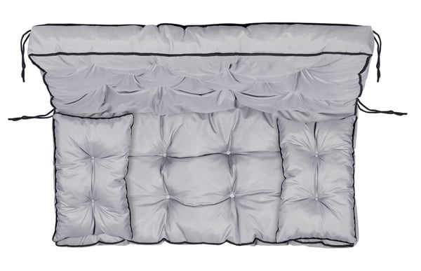 Havesæt med høj side og piping 120x60x50 cm grå