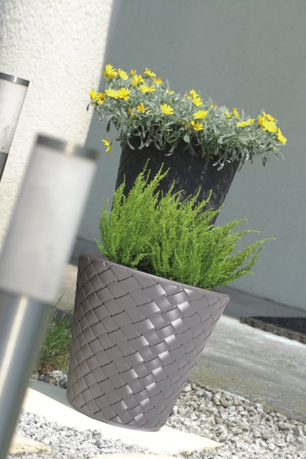 Matuba DBMT400 flätad blomkruka med insats antracit