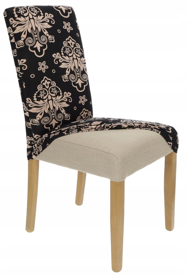 Tuolinpäällinen musta kuviollinen kuminauha [21P]