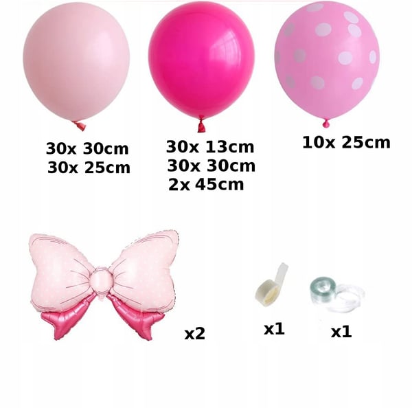 Ballonggirlande 136 styk til fest, fødselsdag, dåb, latexballoner