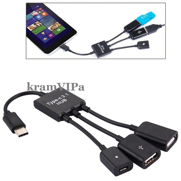 Lanberg USB typ-C(F) - USB-A(F) 3.1-adapter svart