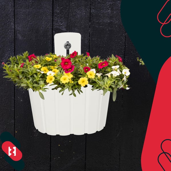 Vägghängande blomkruka för väggmontering rustik vit 20 cm 6 st