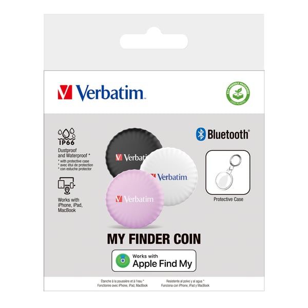 Verbatim My Finder Coin myfc-03BWP Bluetooth NFC för Apple 3-pack vit/svart/rosa