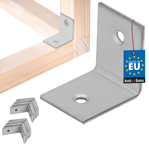 Kotarbau® Kirvesmiehen kulmaliitin ruostumatonta terästä sinkittyä 30 x 30 x 25 mm 25 kpl:n sarja
