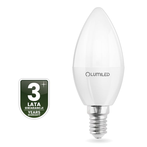 6x LED-pære E14 stearinlys B35 10W = 75W 1100lm 6500K koldt hvidt 180° LUMILED